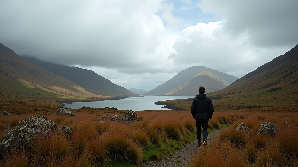 Connemara landscape with rugged mountains and valley scenery